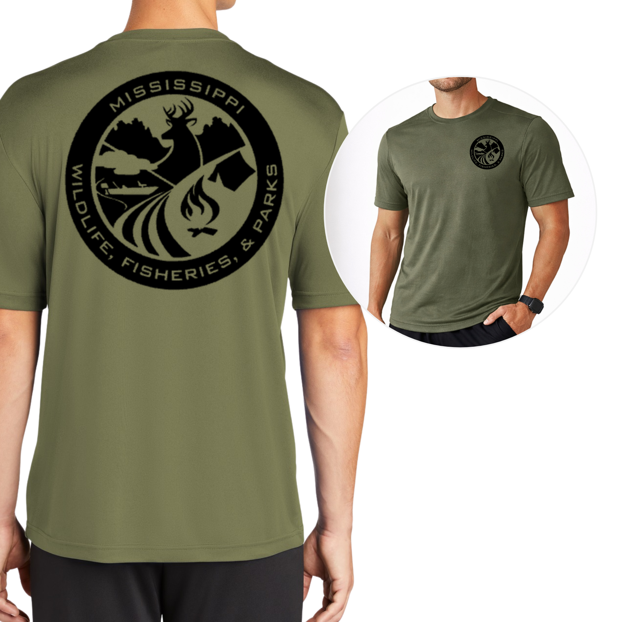 Unisex Sport-tek Short Sleeve Performance Shirt (Front & Back)